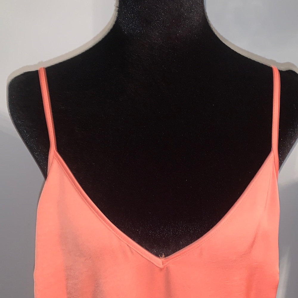 NEW- Chic Coral Maxi Dress With Slit Up One Side - Picture 4 of 9